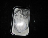 Vintage Glass Paper Weight  Made in England Paper Weight Updated with Vintage Advertising
