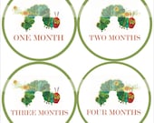 Monthly Onesie Sticker (Neutral): Very Hungry Caterpillar (FREE JUSTBORN STICKER)