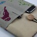 iPad Case, iPad Sleeve, iPad Cover, PADDED, with pockets for iPhone - Echino Bird - B