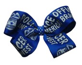 Large Police Officer Hair Bow