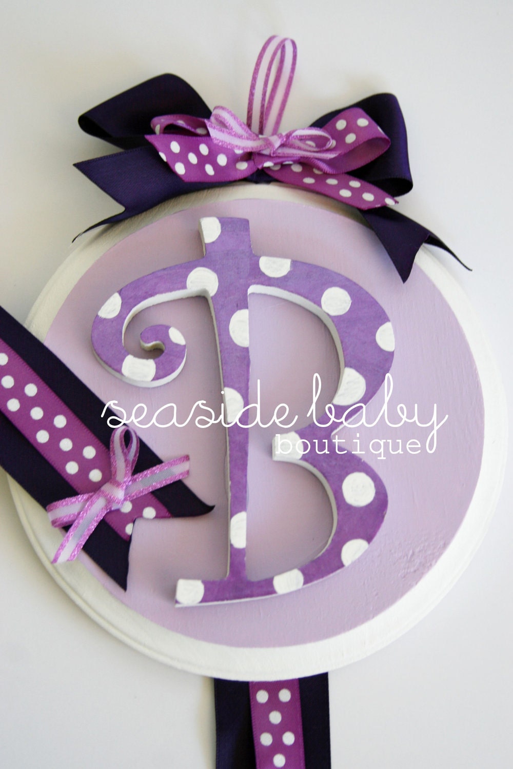 Polka Dot Hand Painted Bow Organizer