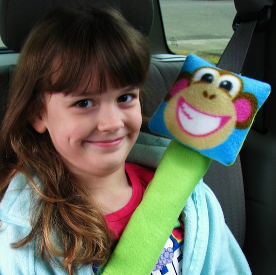 Car Comfort Toddler Booster Seat Child Seatbelt Cover Travel Neck Pillow by SleepyTimez - Purple and Pink
