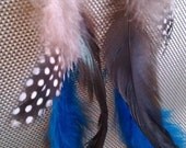 Dangle Earrings, Statement Earrings, Feather Earrings, Chain Earrings, Tribal Jewelry, Neon, Feathers- Ingenue Collection