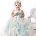 Tutu Dress, Baby tutu dress. Victorian Chic aqua cream ballroom tutu gown. On Sale