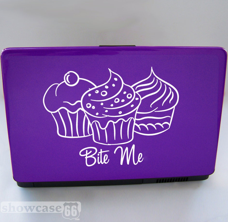 Bite Me Cupcakes - Laptop Art - FREE Shipping - Baking, Cupcake, Fun