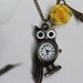 Vintage Style Mr. Owl Pocket Watch Necklace