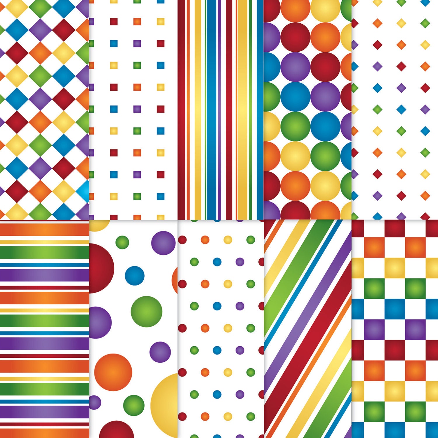 Rainbow Scrapbook Paper Printable rainbow by BlackCherryPrintable