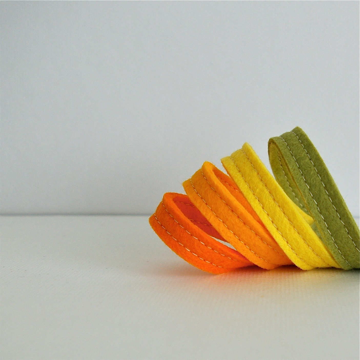 Wool Felt Bracelet Wristband Cuff // Zest // LoftFullOfGoodies