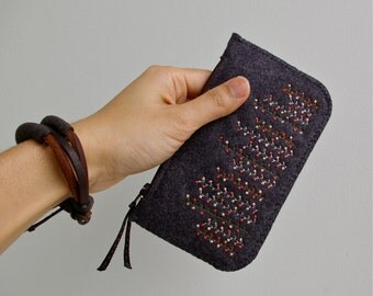 Felt Coin Purse // Spring Garden // LoftFullOfGoodies