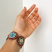 Penny Wool Felt Bracelet Wristband Cuff // Hand Embroidered // Copper & Turquoise // LoftFullOfGoodies