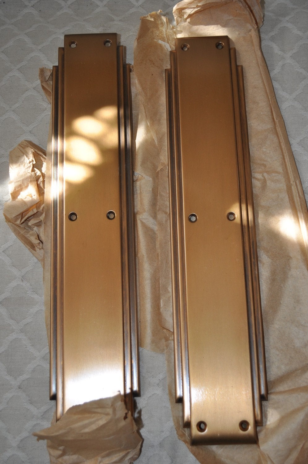 Art Deco Antique Brass Push Plates 2 by OldHousePartsCo on Etsy