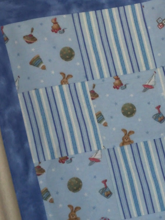 Vintage Toys Flannel Patchwork Blanket
