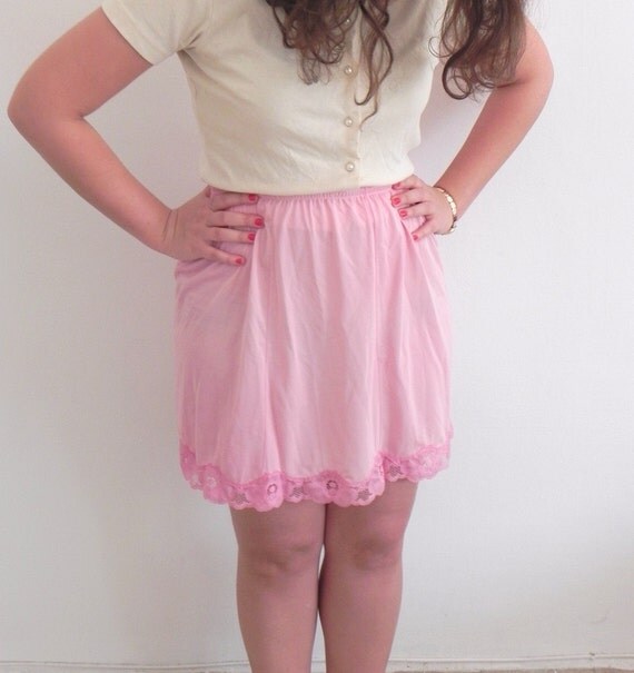 Pink Vintage Half Slip Skirt SALE by ClementinesBoutique on Etsy