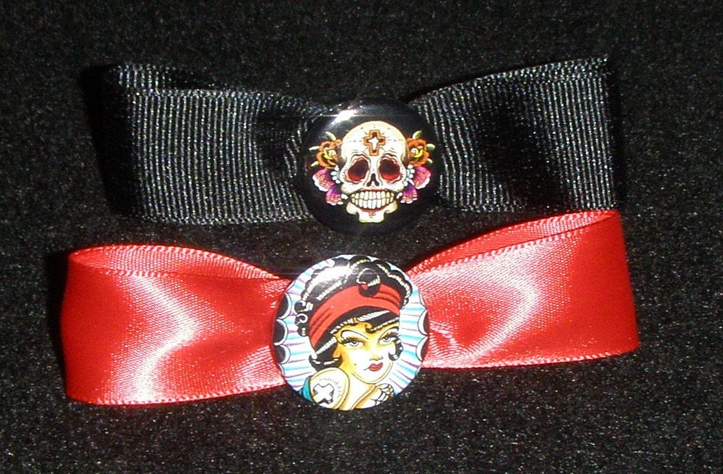 Sugar Skull Mini Bow Il_570xn