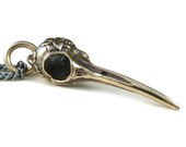 Bird Skull Hummingbird Necklace Bronze Hummingbird Skull on 32" Gunmetal Chain