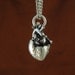 Gothic Heart Necklace Antique Silver Anatomical Heart Pendant on 24" Antique Silver Chain