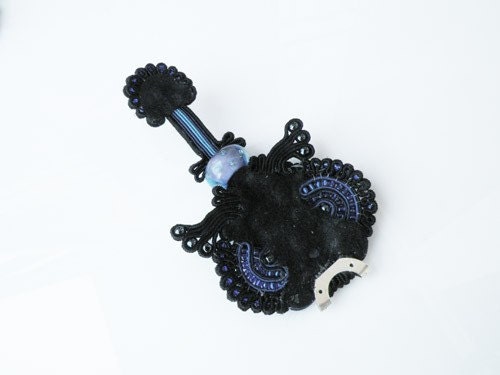 Silver/soutache pendant