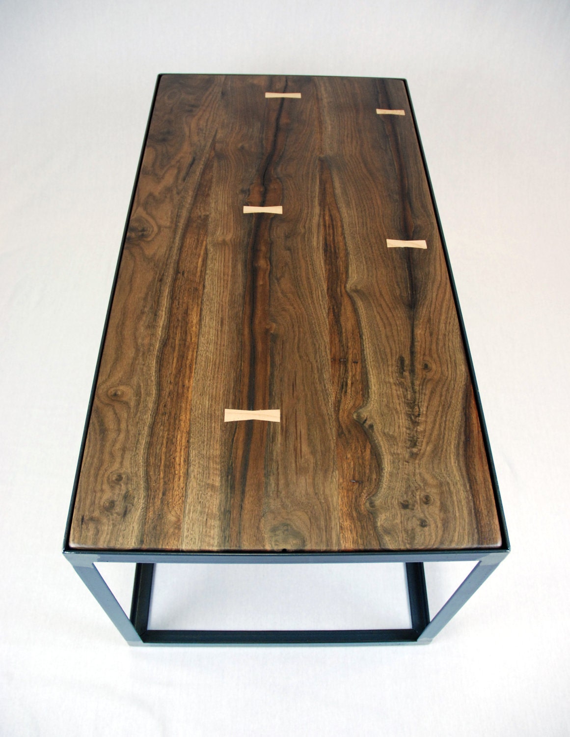 Salvaged Black Walnut Industrial Coffee Table