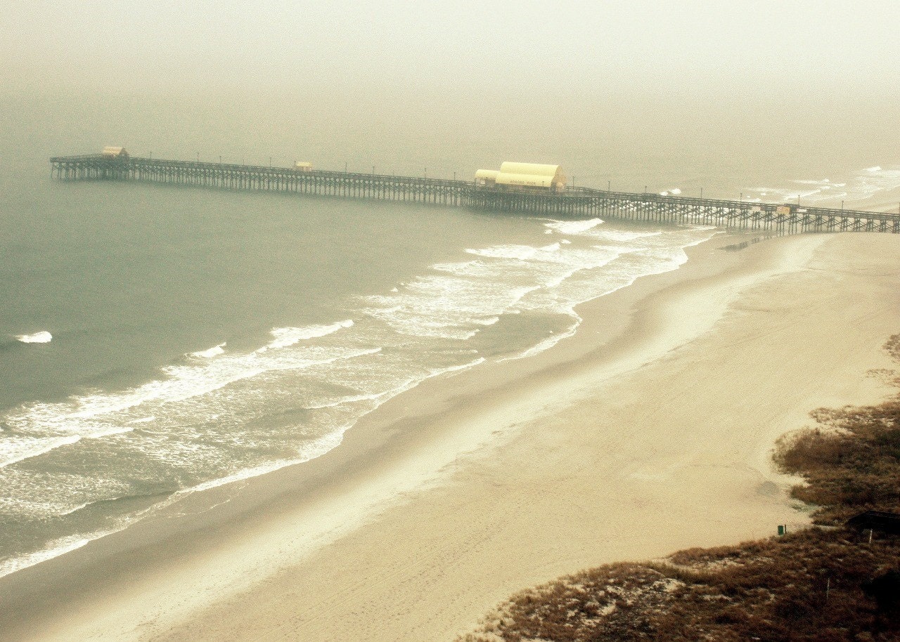 30% OFF SALE on In Stock Prints - Misty Beach - Boardwalk - Fine Art Photography, Ocean, Sea, Foggy - 5x7