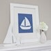 Sailboat Art Print / Nautical Set / Choose your Colors and Background / 8x10 / Wall Art Poster
