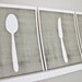 Utensil Set of 3 Art Prints / Choose your Colors / 8x10 / Wall Art Poster