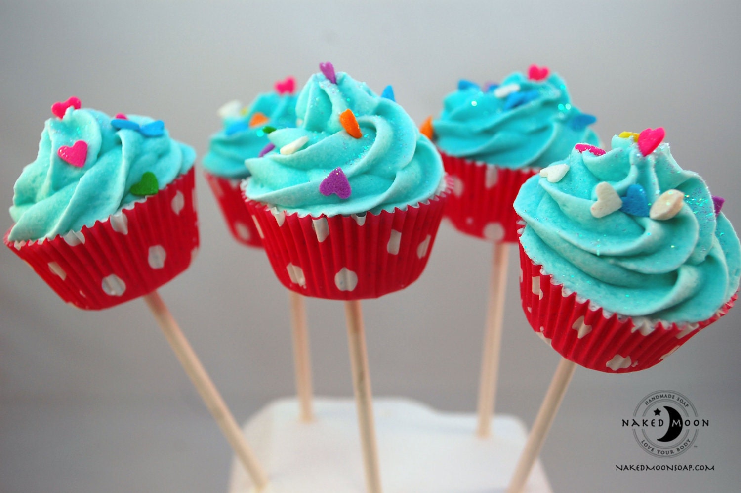 Little Treat Lollipop Cupcake Bath Bombs by NakedMoonSoap on Etsy