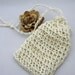 Fair Trade White Hemp Soap Saver Sack. Soap Bag, Pouch