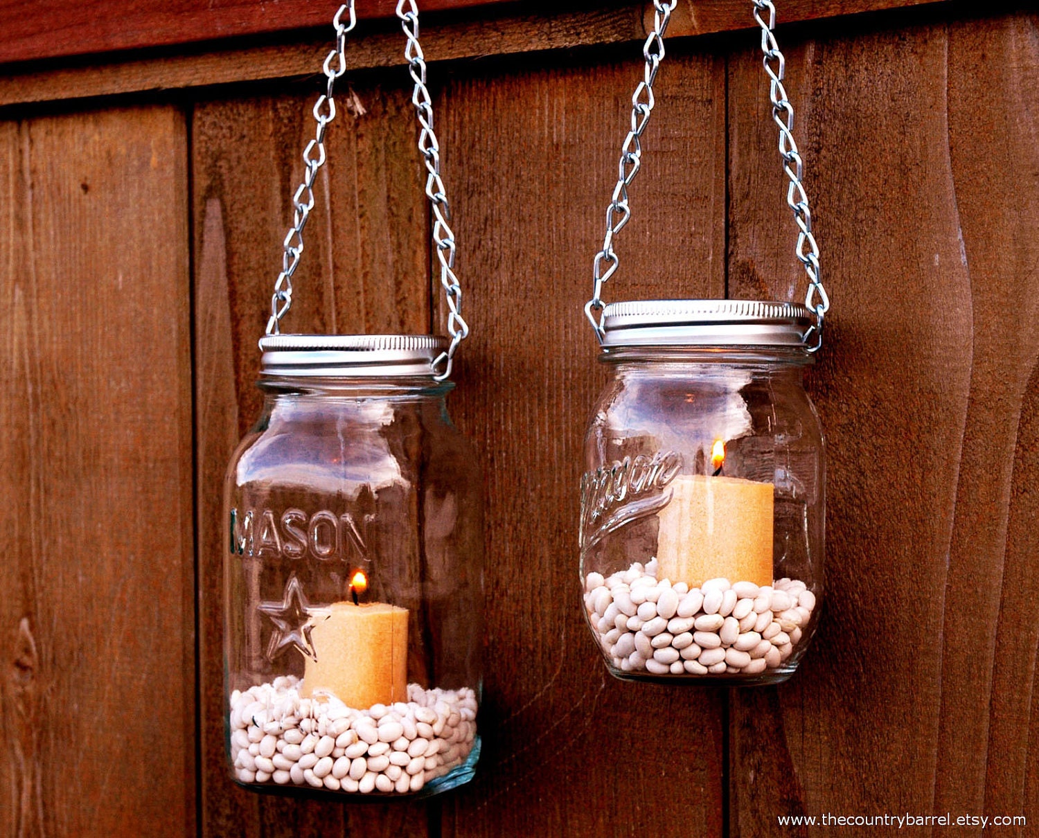 DIY Hanging Mason Jar Luminary Lantern Lids - Set of 2