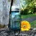 Antique Blue Mason Jar Solar Light Lantern Hanging Basket  - High Quality