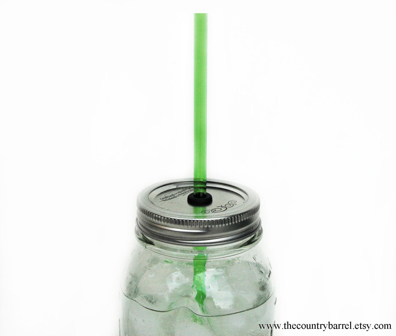 Five Mason Jar To-Go Tumbler Lids - Reusable Canning Jar Tops and Straws - You Pick Colors - 9" Straw