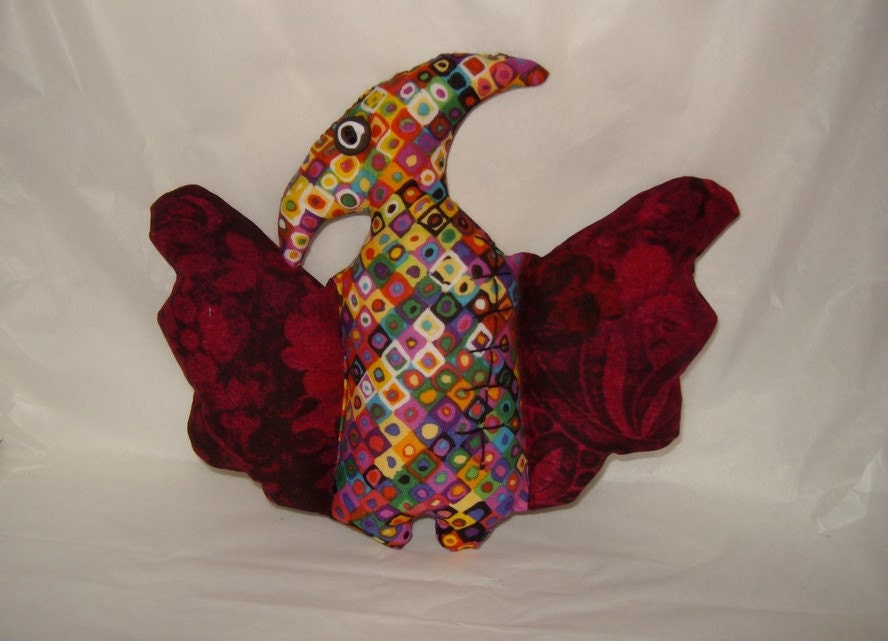 Plush monster ooak old bird unique fabric art doll