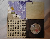cloth message board Oriental theme Ramen noodles cranes fans kanji hanging magnet board 8X8 plus magnet