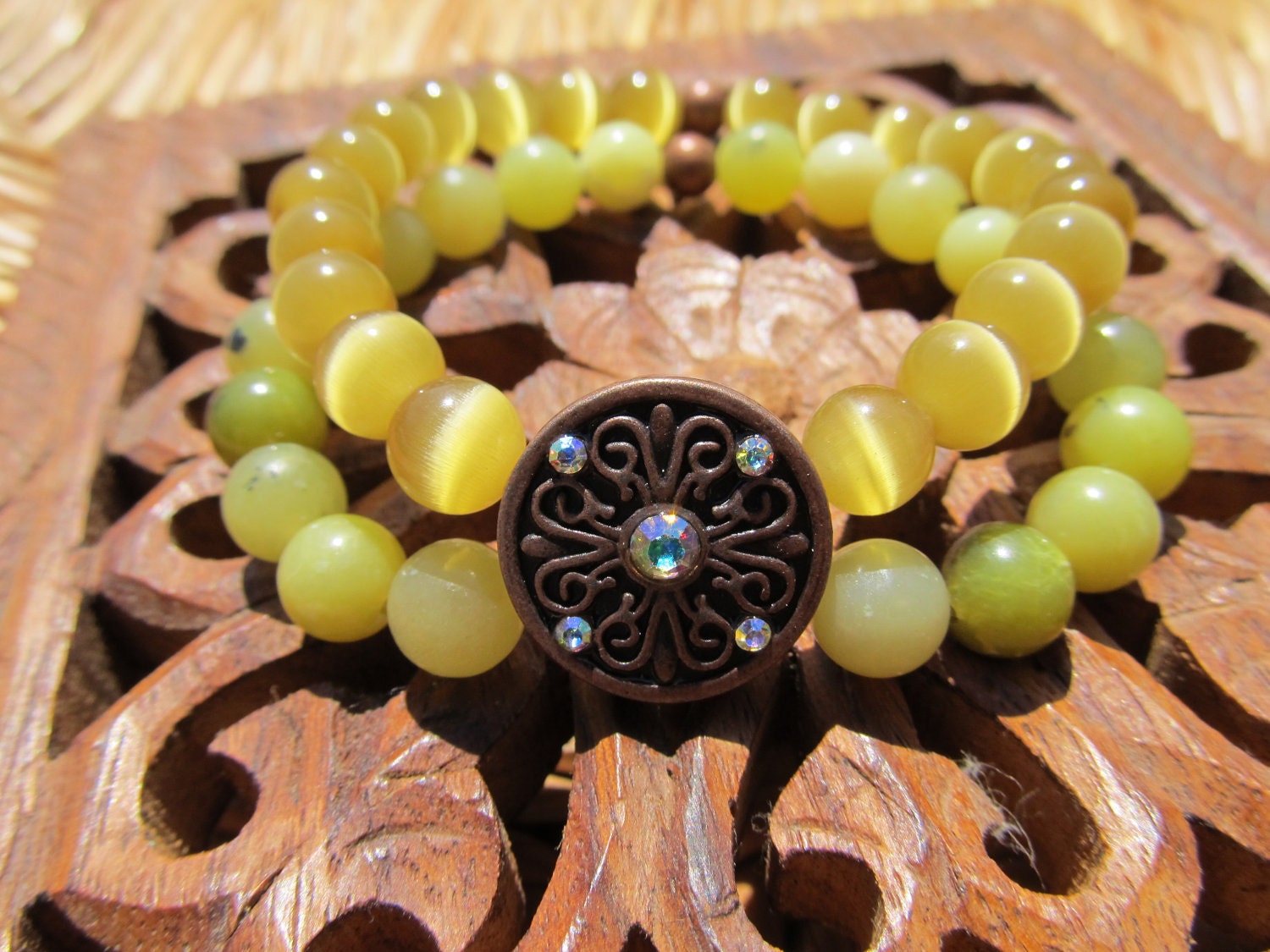 Sun & Soul- inspirational crystal gemstone double wrap bracelet-boho yoga zen wrist mala