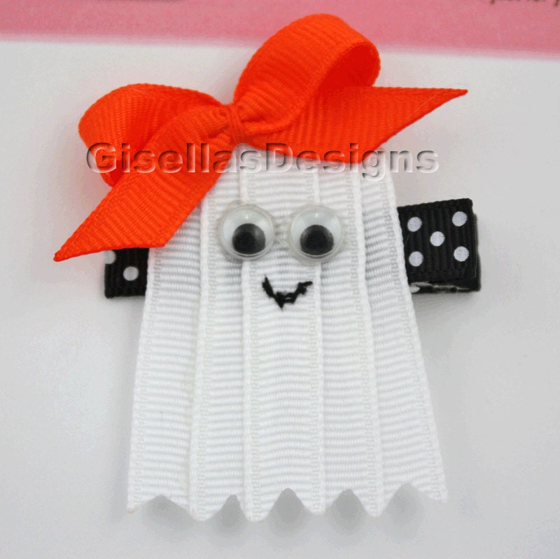 Halloween Ghost Ribbon Sculpture Bow / ghost air clip