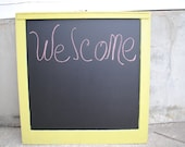 Chartreuse Chalkboard Window. Home Decor. Sign. Wedding Decor. Store Sign. Menu Board.