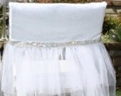 Viva Glam Bride Chair Cover, Rhinestones & Tulle, Wedding Decor, Shower Decor, Bride Gift