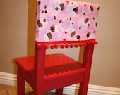 Childrens Chair Cover, Birthday, Cupcake, Pink, Girls chair cover