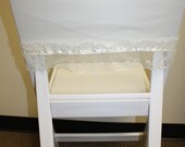 Chair Cover for the Bride, Bridal Shower Decoration, Cream Cotton and Lace Il_170x135