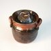 Compost jar ceramic red black brown FREE SHIPPING
