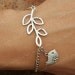 Bracelet-bird charm bracelet with leaves pendant, sweet gift for friends
