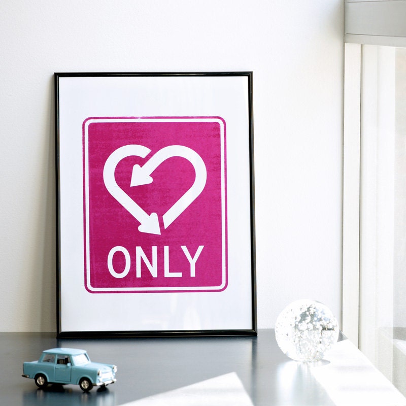 SALE "half off" Only love. Screenprint. 11.8 x 16.5 in. (A3)