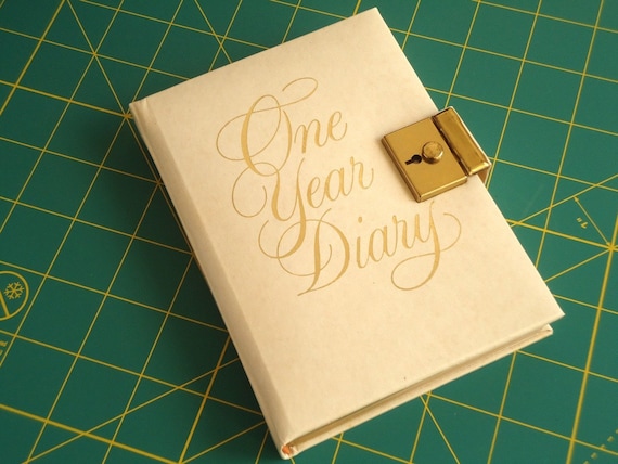 Vintage Diary with lock and key by elizabest on Etsy