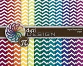 Printable Chevron Scrapbook Paper - Digital Backgrounds in Jewel-tone Colors for Card Making, Photography and Scrapbooks (DP054)