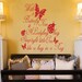 Wall Decal Butterfly Kiss Ladybug Hug Sticker Vinyl Art 28"w