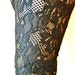 Vintage 80s Black Floral Lace Stirrup Leggings Tights Medium M