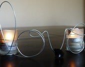 Wire Word Love Centerpiece for Wedding Reception, Votive CandleHolder, Black Flower, Special Occasion, Wedding Table Decoration Standing