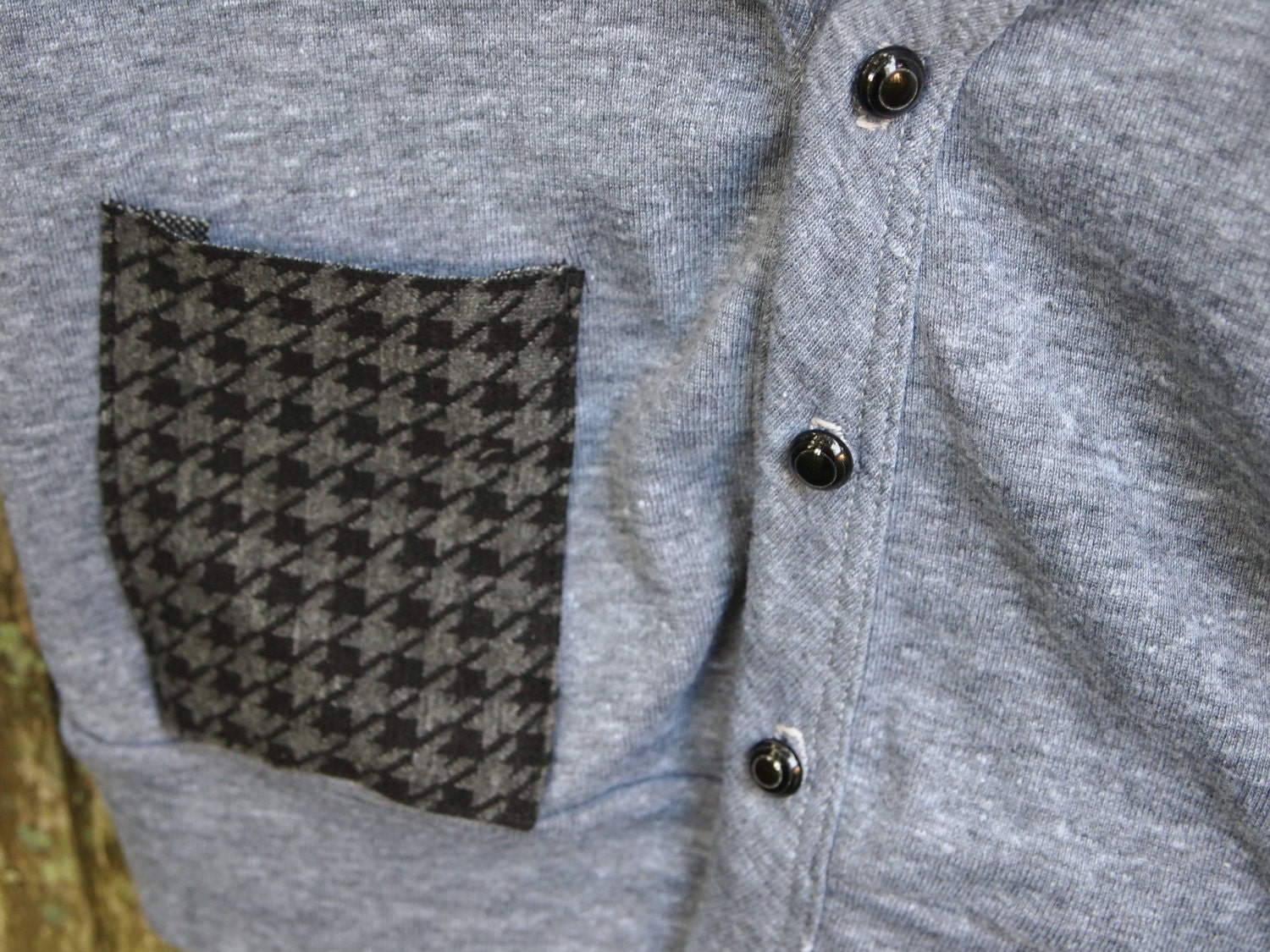 Boys Cardigan Sweater with Houndstooth Pocket Grey for toddlers