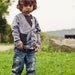 Boys Cardigan Sweater with Houndstooth Pocket Grey for toddlers