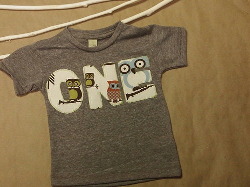 Owl Birthday Shirt Organic Blend Birthday Tee for boys girls long sleeve and short sleeve available