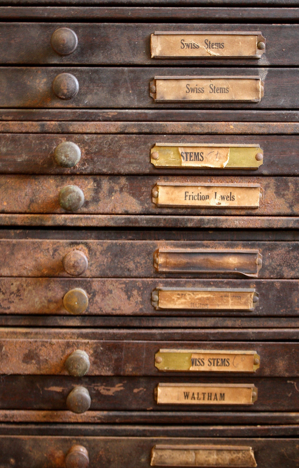 RESERVED Steampunk industrial watchmakers cabinet, probably pre-1930, tons of storage